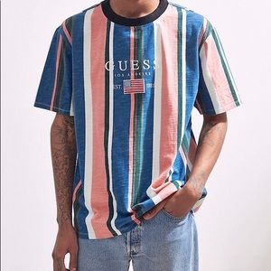 Guess unisex striped t-shirt.